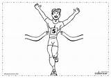Atletismo Atleta Llegada sketch template