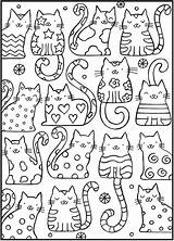 Coloring Beispiele Coolen Malbuch Katzen Vier sketch template