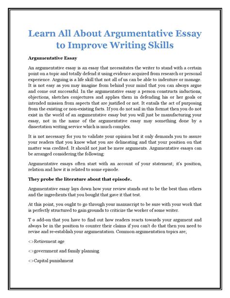 learn   argumentative essay  improve writing skills  justin