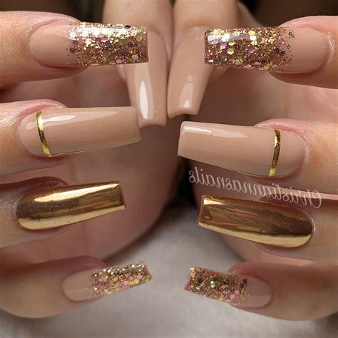 rose gold nails styles  inspire  ibaz gold acrylic nails