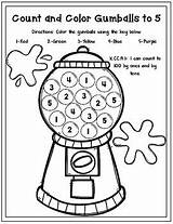 Worksheets Gumballs Counting sketch template