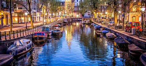 canals and boats in amsterdam north holland the