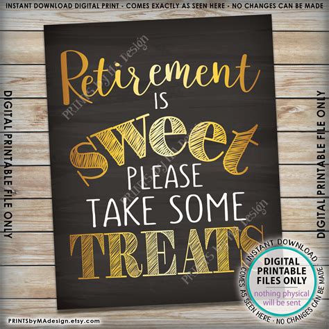 retirement sign retirement  sweet    treats retirement