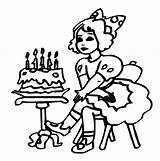Coloring Pages Girl Birthday Happy Kids Comments sketch template