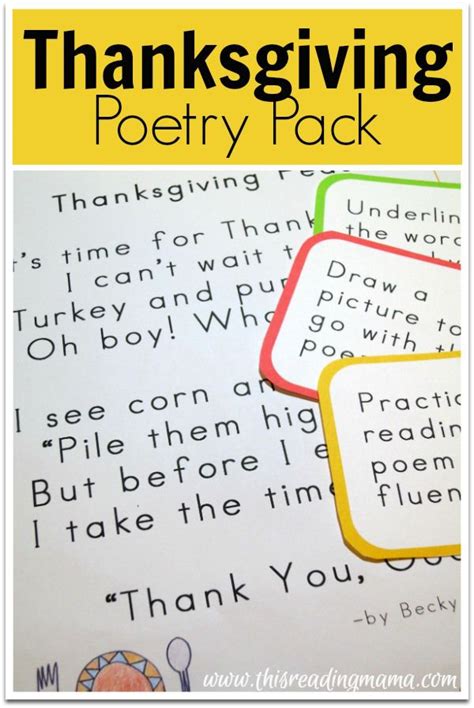 thanksgiving poetry pack poetry  kids  poems thanksgiving poems