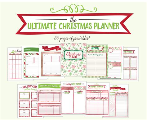 printable christmas planner  pages  craft eat