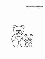 Bear Coloring Pages Mother Printable Teddy Baby Mothers Templates Mom Color Library Clipart Comments Printthistoday sketch template