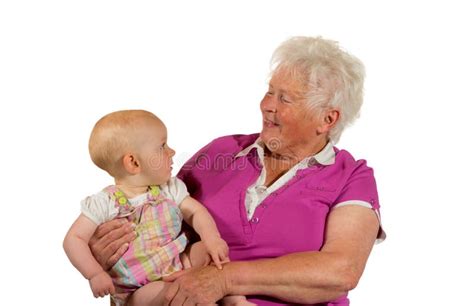 trusting young baby  grandma stock image image  generations