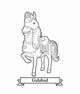 Galahad Coloring Knight Mike Horse sketch template