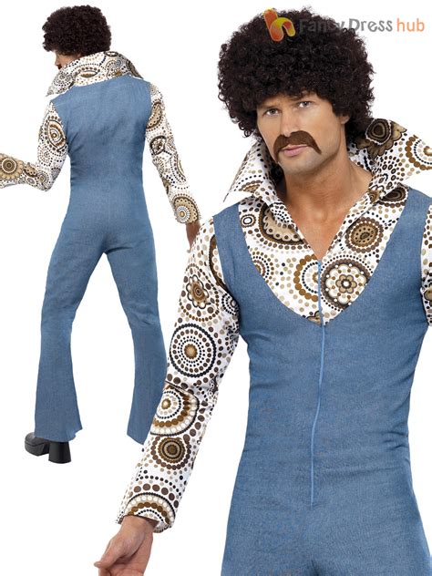 Mens Groovy Hippy Hippie Disco Costume Adult 60s 70s 1970s Fancy Dress