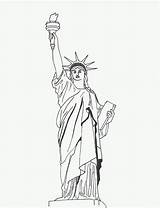 Statue Liberty Coloring Pages Drawing Printable Kids Drawings Print Sketch Clipart Outline Easy Usa Sheets York Pencil Gif Beautiful Landmarks sketch template