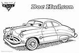Cars Hudson Doc Coloring Pages Pixar Drawing Line Printable Kids Print Color Adults sketch template