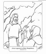 Resurrection Risen Appears Woman Garment Touched Anoints Magdal sketch template