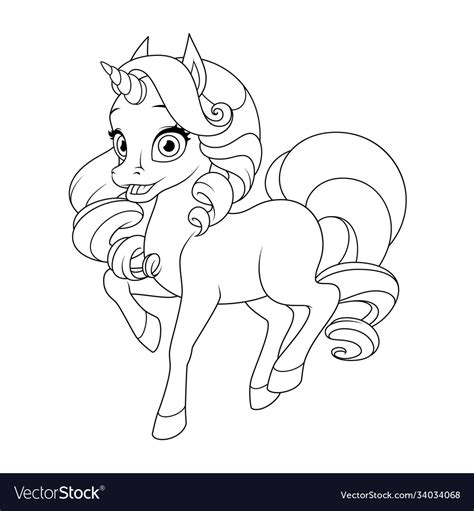 cute baby unicorn coloring page royalty  vector image