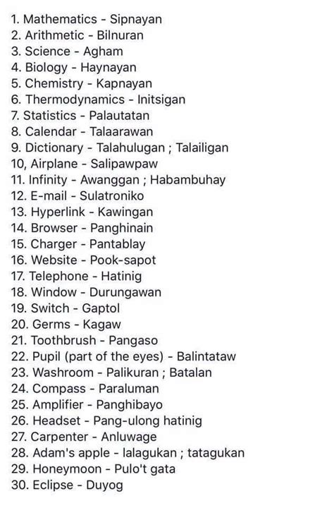 tagalog tagalog words filipino words good vocabulary words