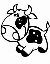 Cow Coloring Pages Cute Baby Easy Cartoon Printable Animal Print Drawing Super Kids Clipart Animals Cows Cliparts Colouring Color Simple sketch template