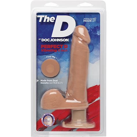 The D Perfect D Vibrating Dildo 8 Inch Vanilla Beige On