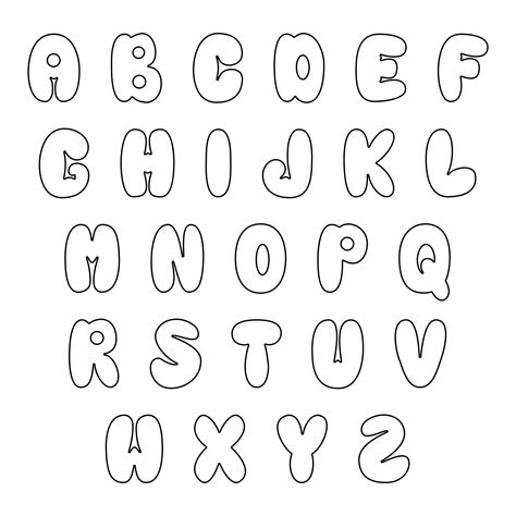 printable bubble alphabet stencils