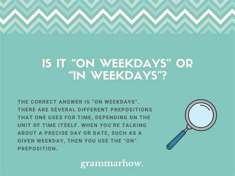 weekdays   weekdays correct preposition