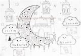 Ramadhan Mewarnai Bulan Bebas Ramadan Syawal Kesayangan Diwarnai Lembar Selamat Seni Pesawat Kertas sketch template