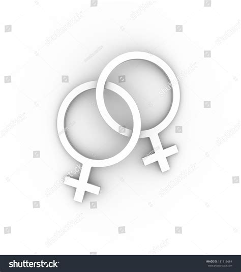 Two Female Gender Symbols Intertwined White Stock Illustration