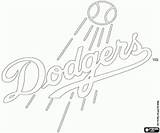 Dodgers Coloring Mlb Dibujos sketch template