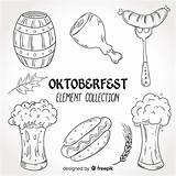 Oktoberfest Drawing Drawn Hand Collection Element Vector Ready Print Paintingvalley sketch template