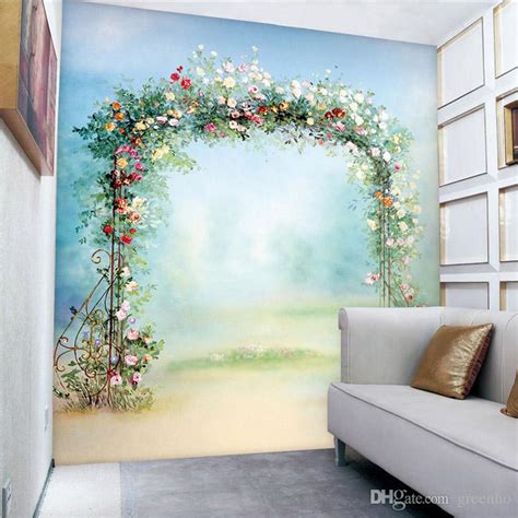 Flowers Door Photo Wallpaper Romantic Wallpaper Custom 3d