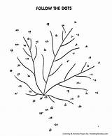 Dot Dots Connect Activity Coloring Pages Arbor Leaf Fall Maple Kids Canadian Tree Honkingdonkey Holiday Sheet Trees Activities Dotted Plant sketch template