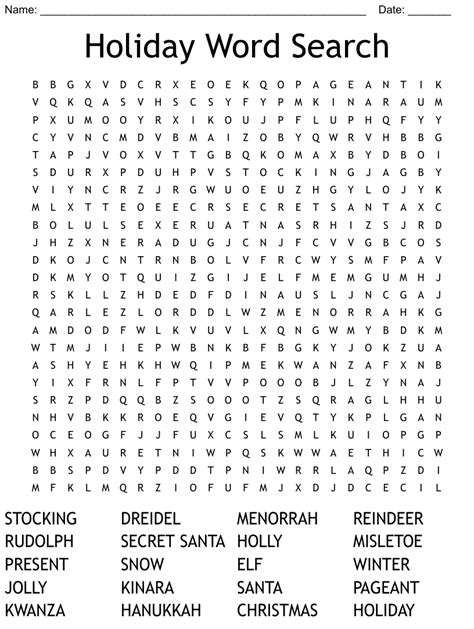 holiday word search wordmint