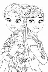 Anna Elsa Coloring Pages Frozen Disney Amazonaws S3 Printable sketch template