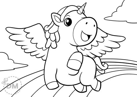 flying unicorn coloring page  kids  color diy magazinecom