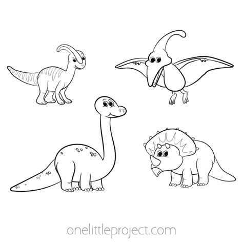 simple dinosaur coloring pages  kids