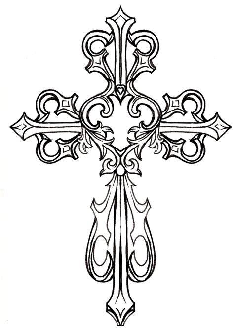 ornate cross  heart tattoo  metacharis  deviantart cross