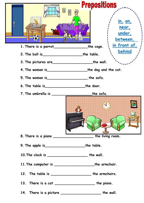 prepositions  place  worksheet     prepositions