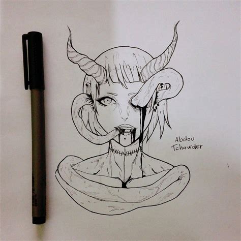 drawing creepy scary manga girl  abdoutchawder  deviantart