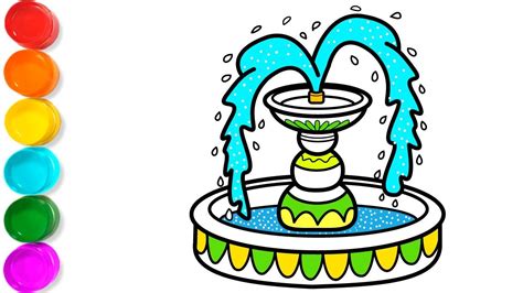 draw  fountain fountain drawing coloring pages  kids