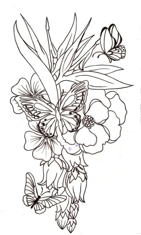 color flower  butterflies tattoo design tattoos book