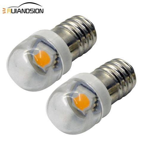 2pcs Lampshade E10 Led Bulb 3v 6v 12v 1smd Lamp 5050 Warm White Screw