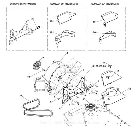 ferris    bag system isz isz series parts diagram  blower mount