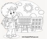 School Coloring Pages Kids Back Going Color Classroom Big Boy Board Colouring Choose Over Teachers sketch template