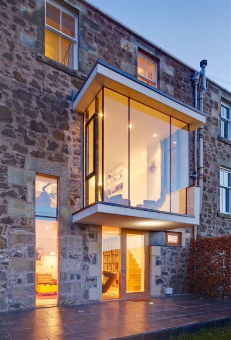 modern bay window extension  stone house scotland idesignarch interior design