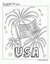 Coloring Fireworks Printable Pages Popular Fourth sketch template