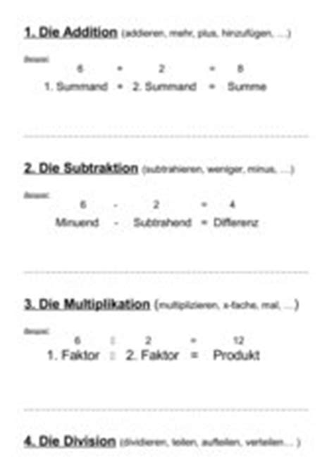 mathematik arbeitsmaterialien fachbegriffe teachersde