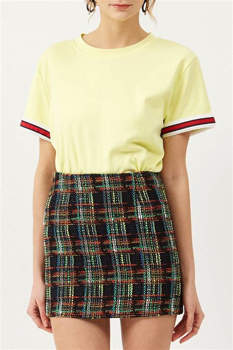 dolly tweed mini skirt fashion womens fashion simple