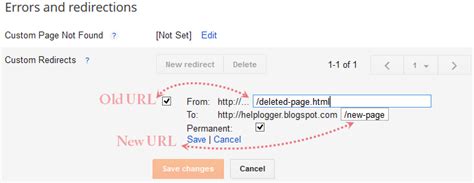 set custom redirects  blogger