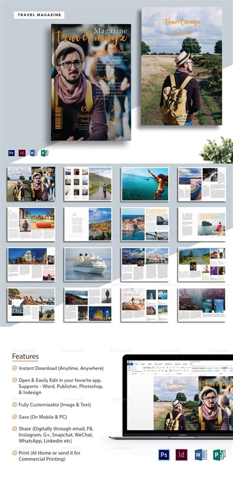 editable travel magazine template travel magazine layout travel