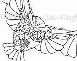 Steampunk Owl Line Drawings Pixgood sketch template