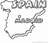 Spain Coloring Madrid Map Pages Printable Flag Spanish Kids Colouring Capital Color Countries Sheets Guatemala Para Colorear Dibujo España Mapa sketch template