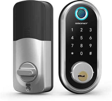 buy smart deadbolt smonet fingerprint electronic deadbolt door lock  keypad bluetooth